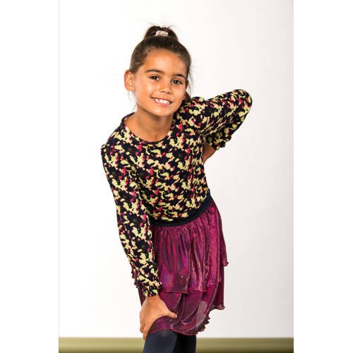 B.Nosy jurk Daisy met all over print paars/neongroen afbeelding