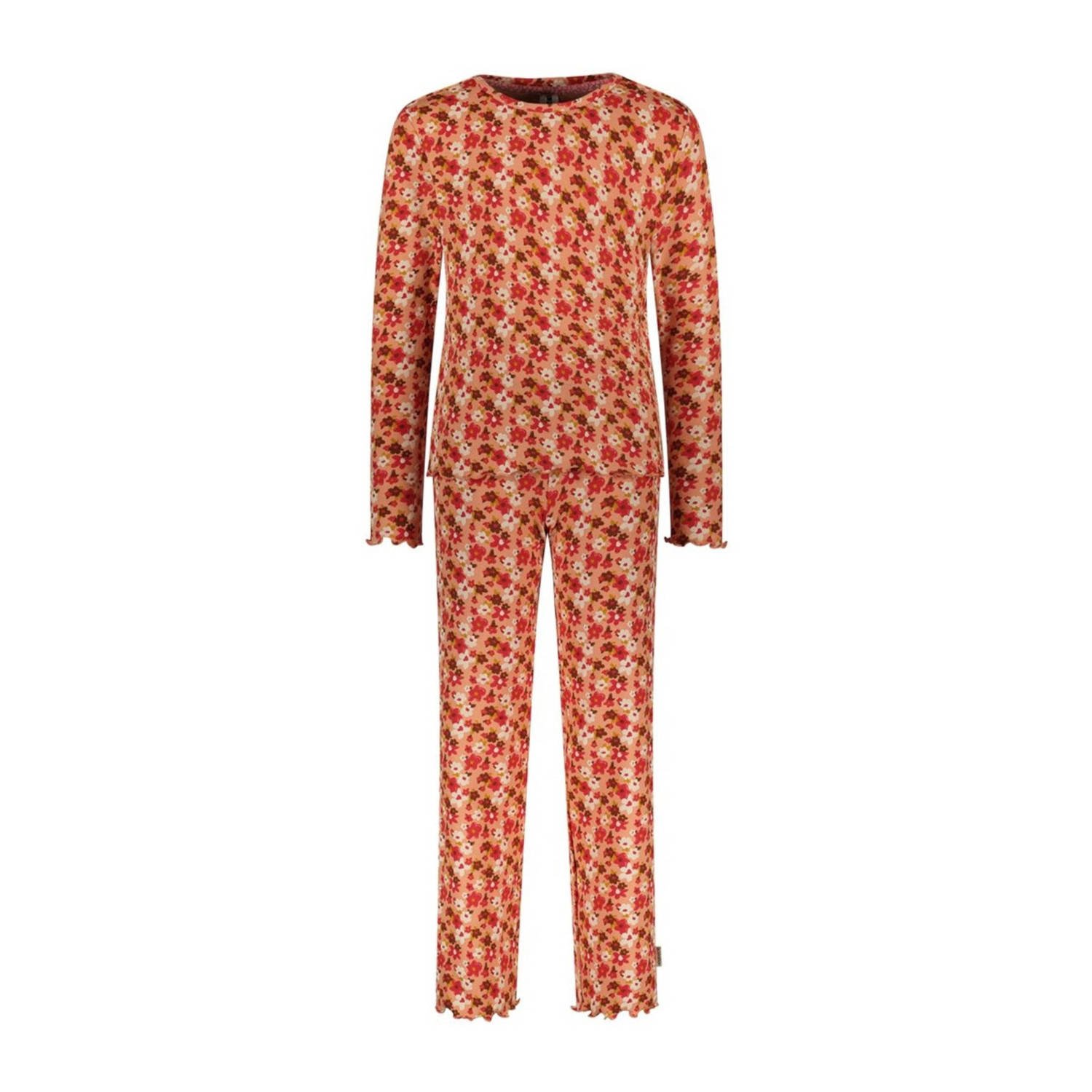 B.Nosy pyjama Zahra met bloemenprint roze oranje ecru