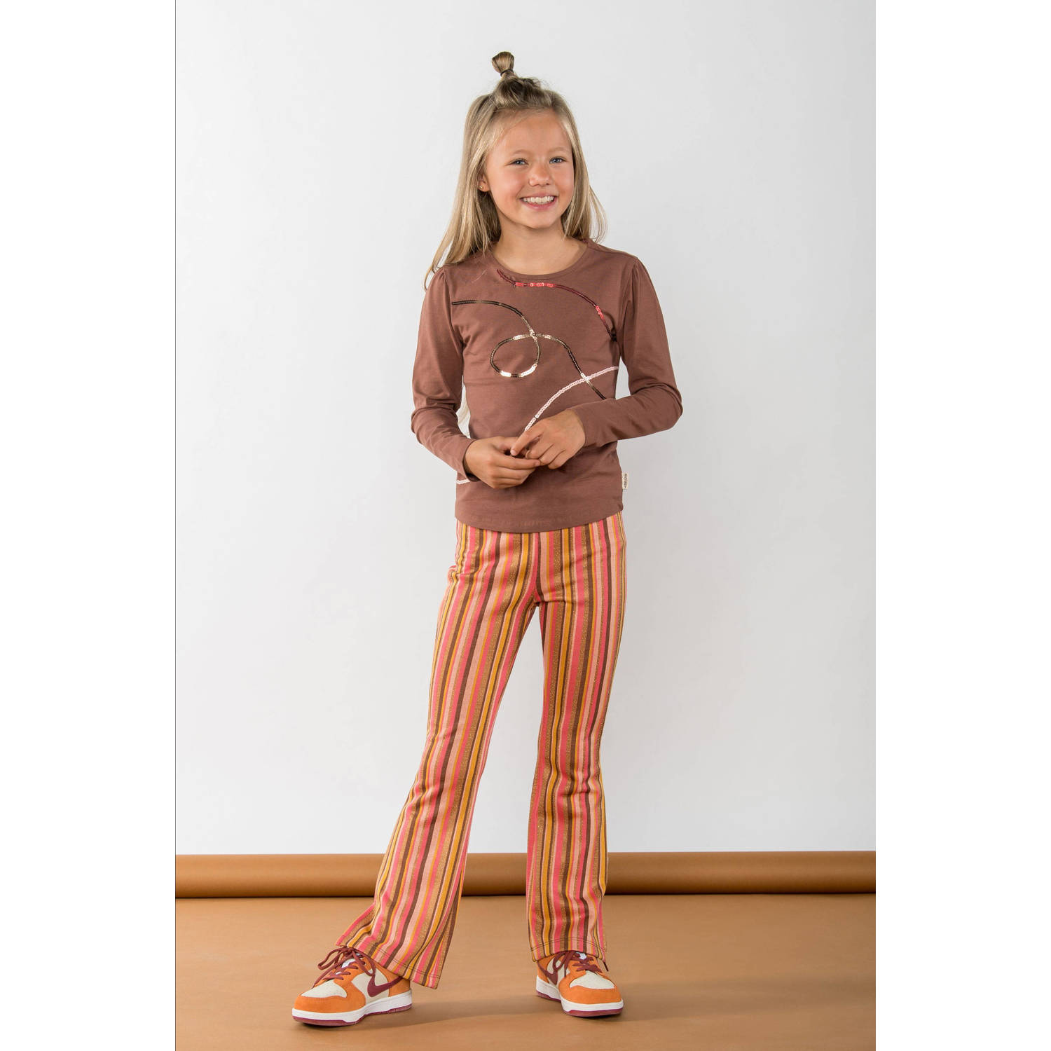 B.Nosy gestreepte longsleeve Tara bruin