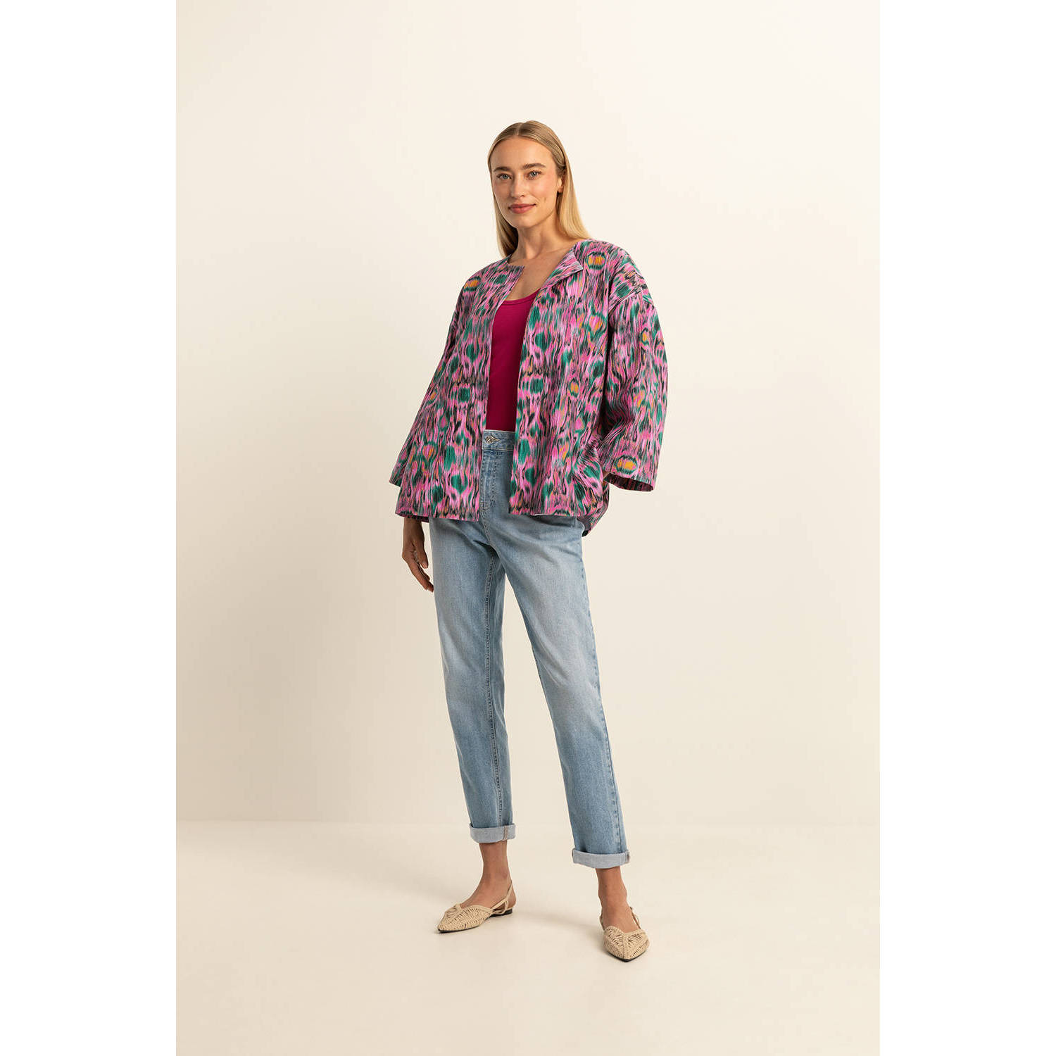 Expresso oversized kimono met all over print multi