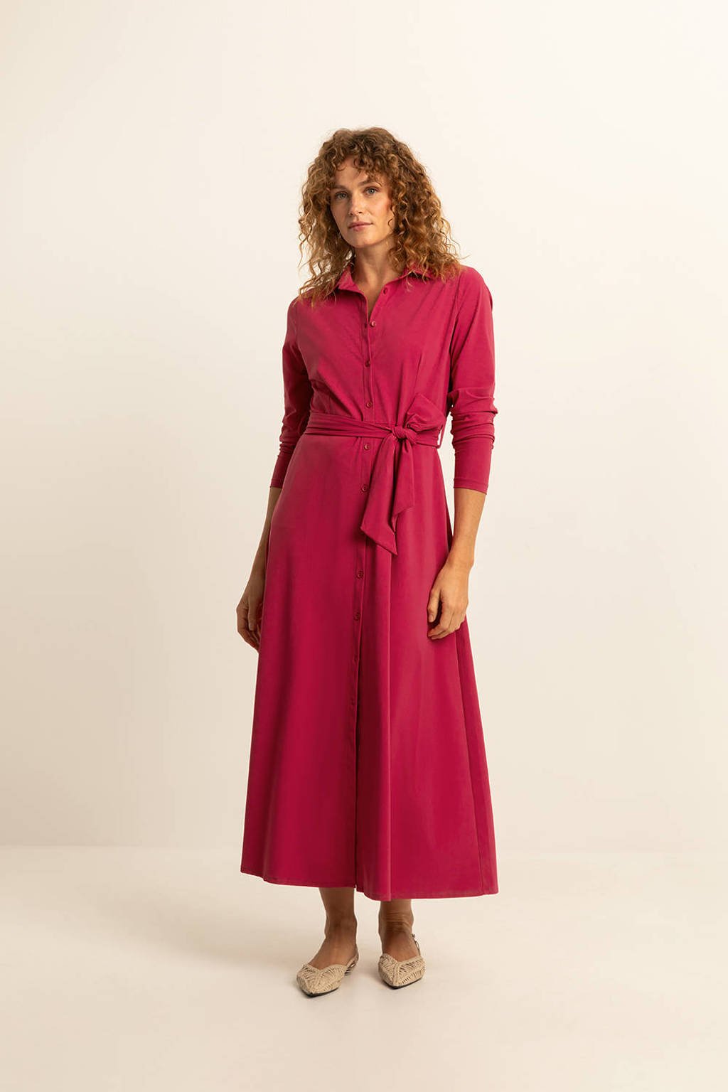 Expresso maxi jurk van travelstof fuchsia wehkamp