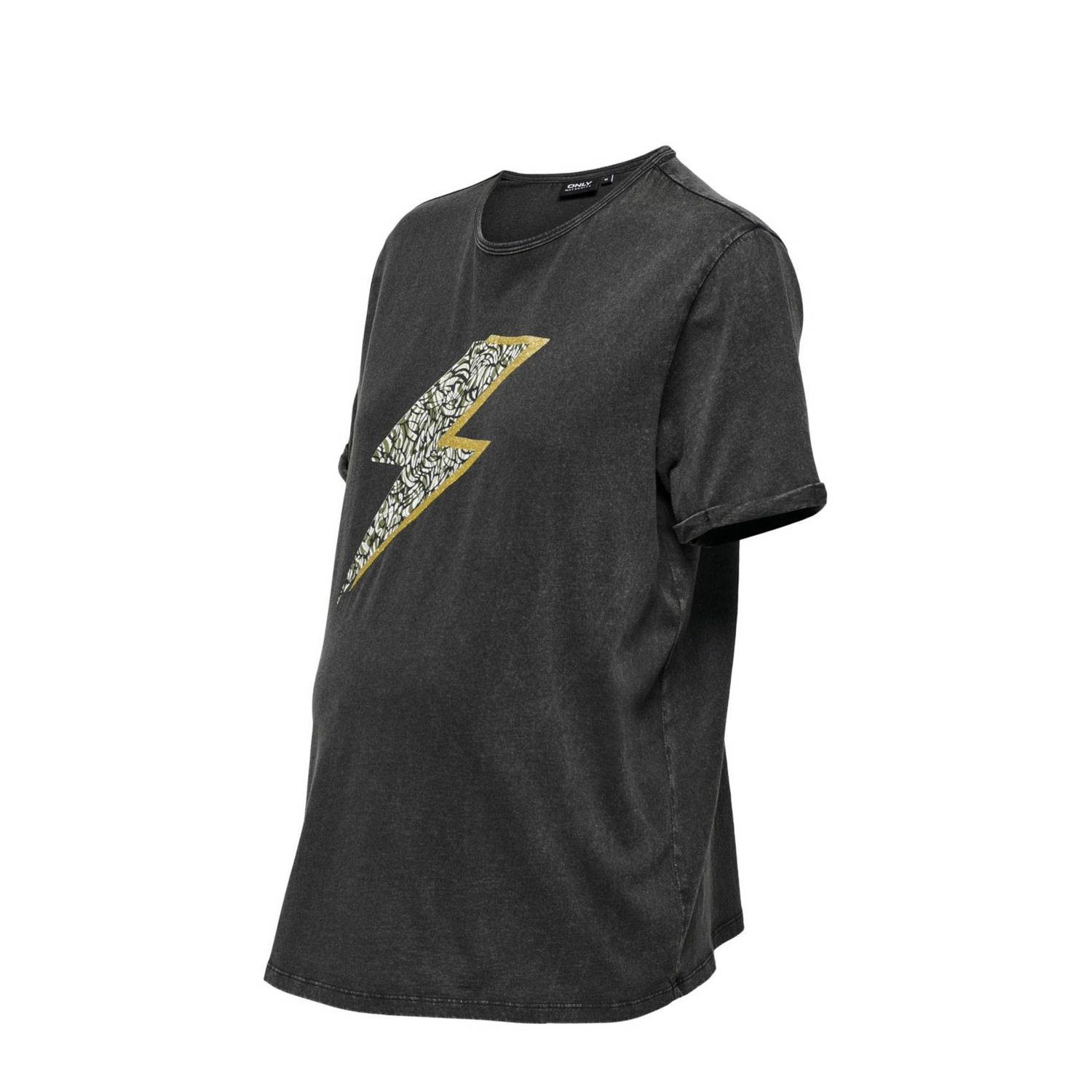 ONLY MATERNITY zwangerschapsshirt OLMGWEN met printopdruk antraciet