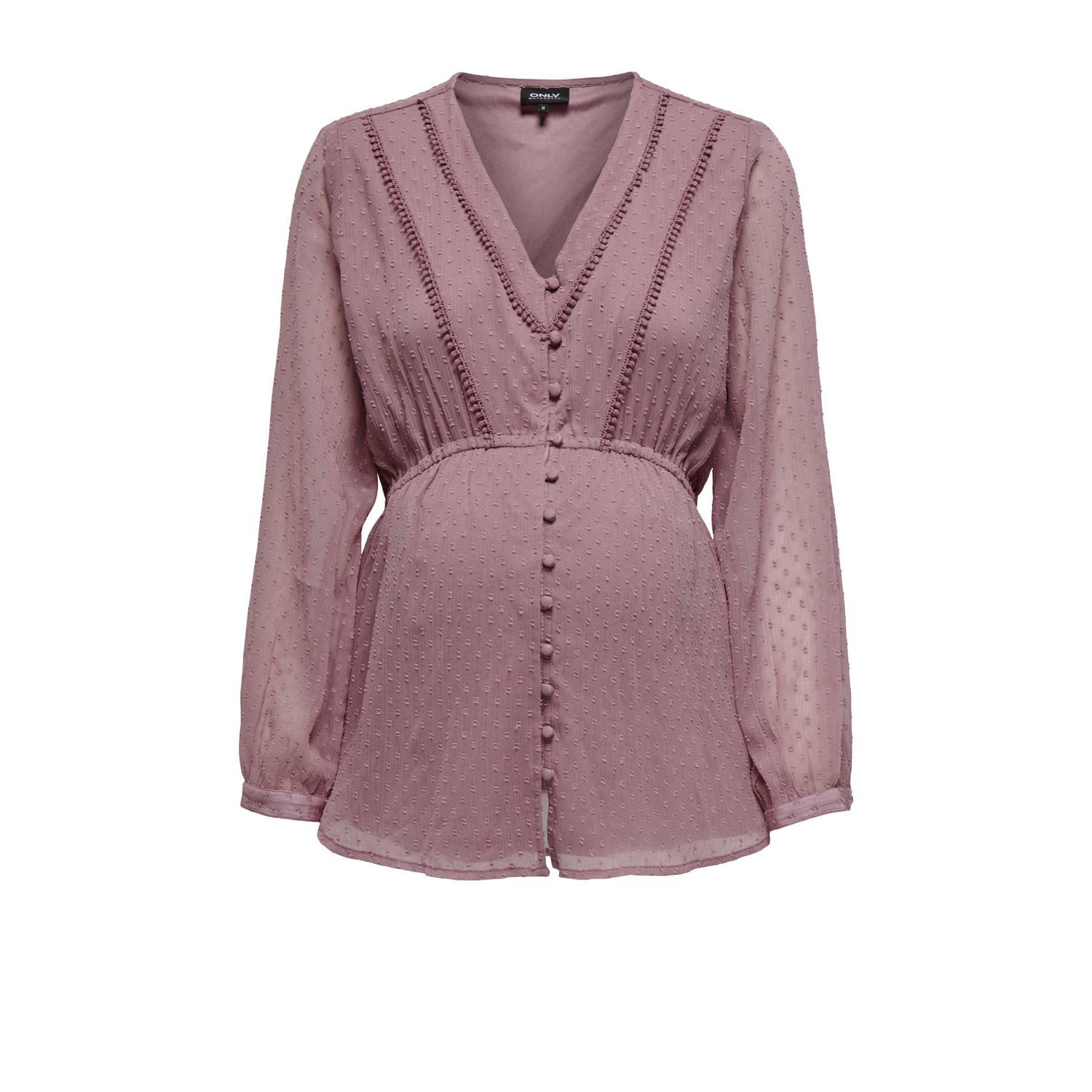 ONLY MATERNITY semi-transparante zwangerschapsblouse OLMBETTINA oudroze