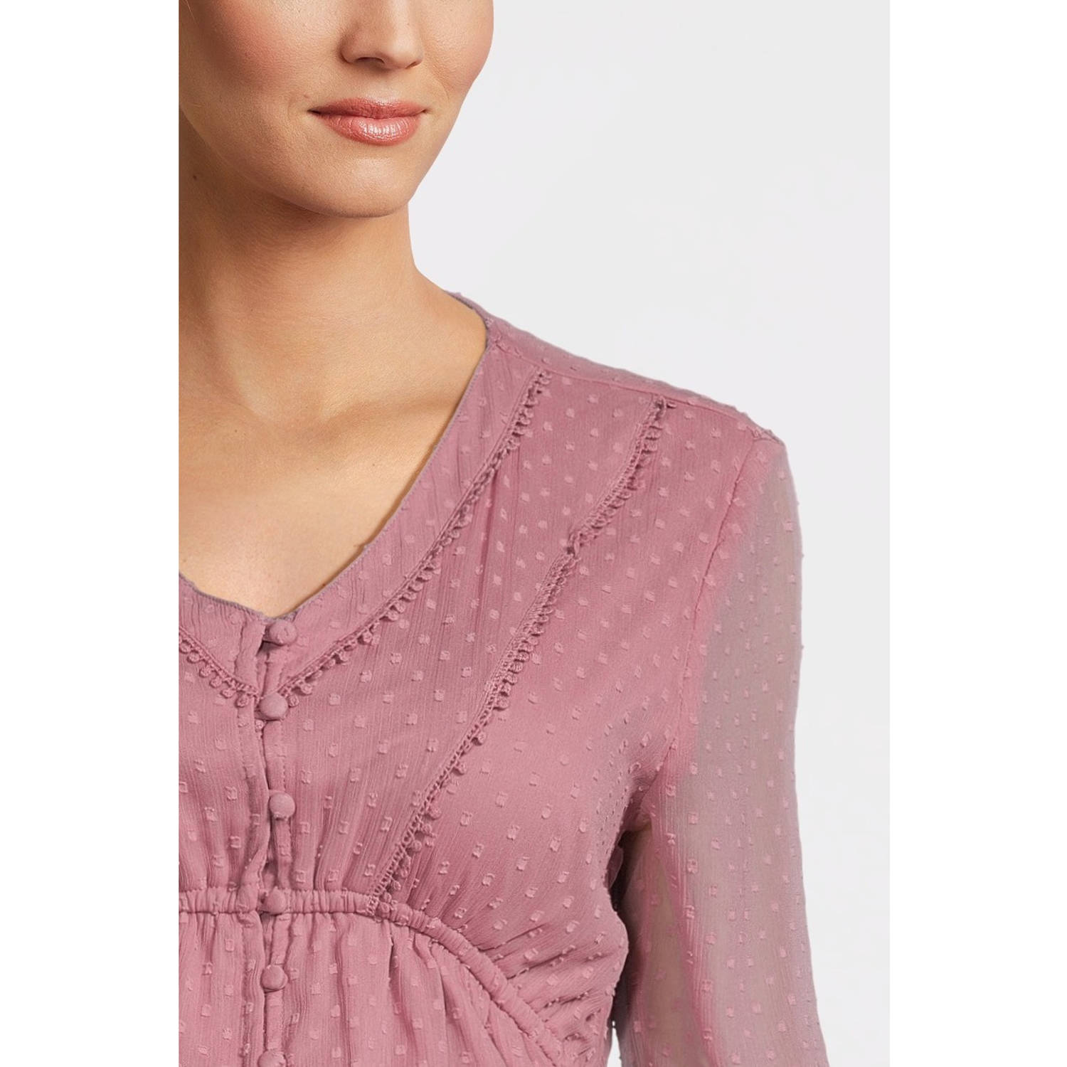 ONLY MATERNITY semi-transparante zwangerschapsblouse OLMBETTINA oudroze