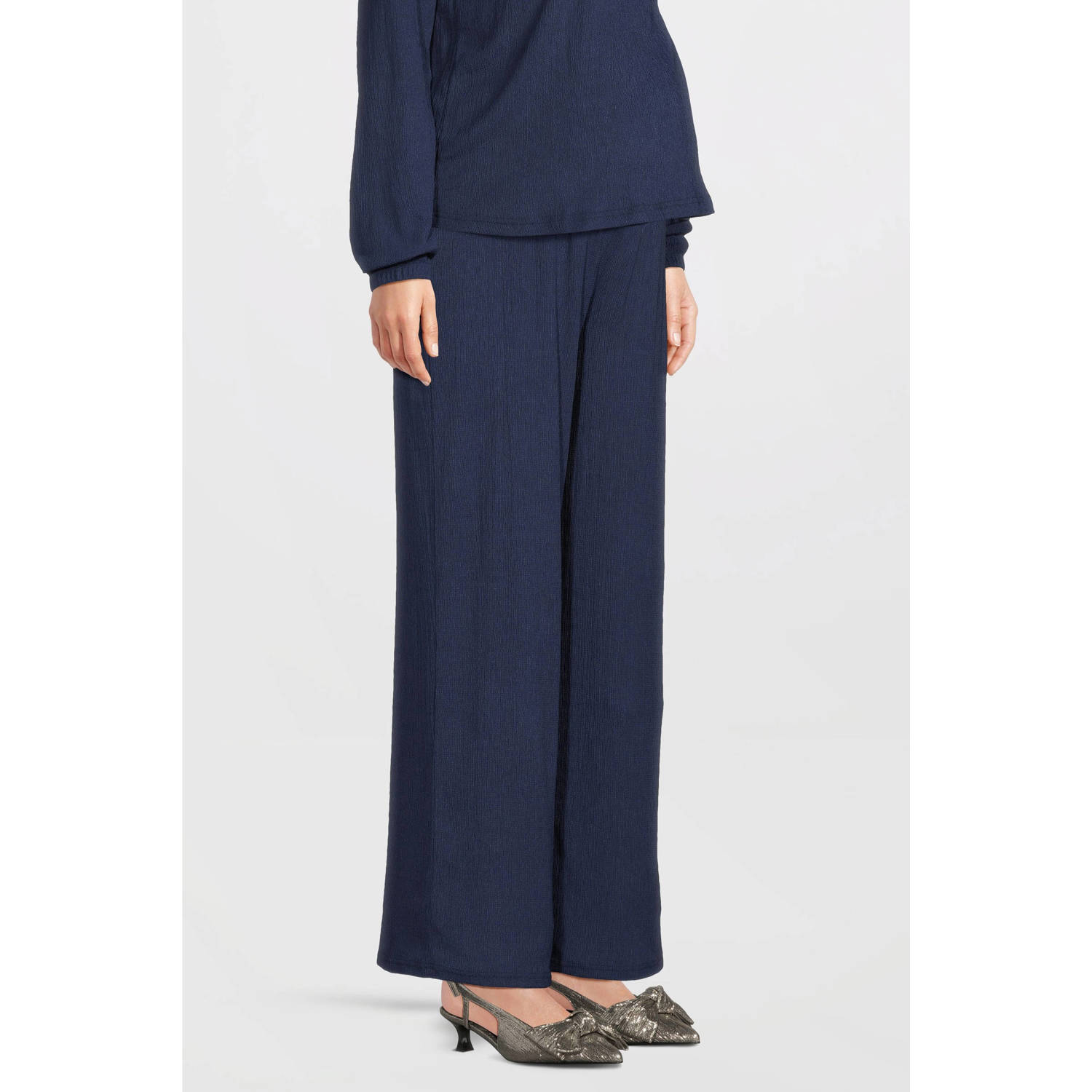 ONLY MATERNITY wide leg zwangerschapspantalon OLMNANCY donkerblauw Broek Dames Polyester XXL