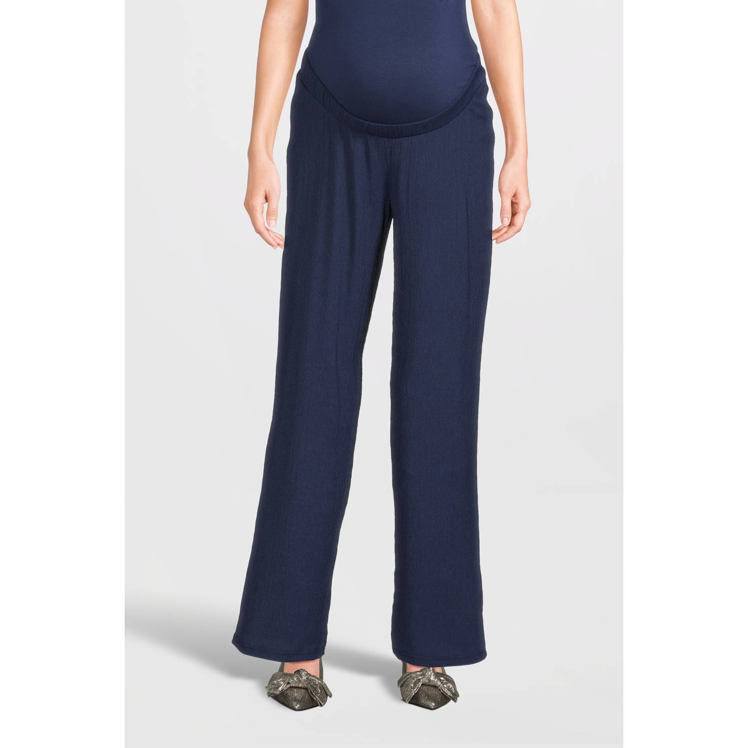 ONLY MATERNITY wide leg zwangerschapspantalon OLMNANCY donkerblauw