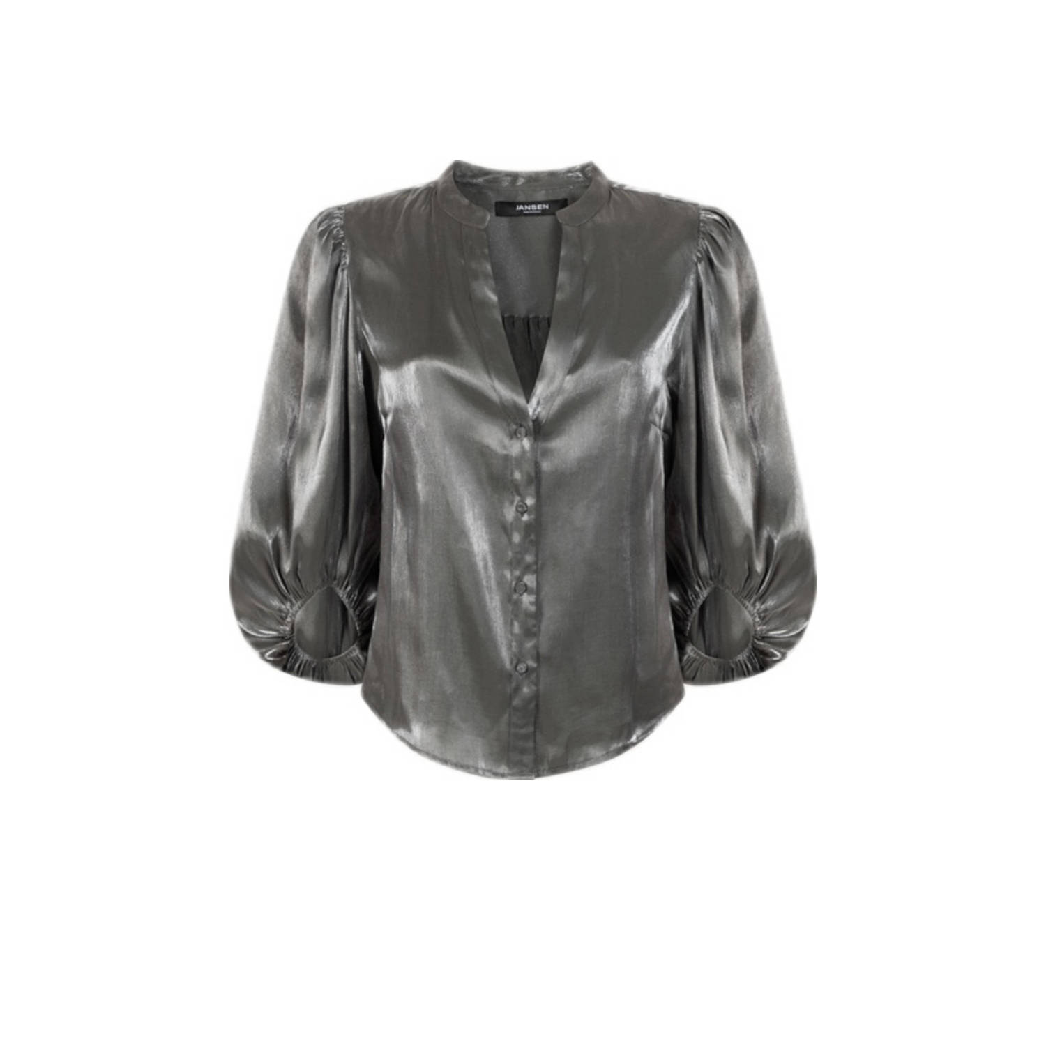 JANSEN AMSTERDAM Dames Blouses Sq782 Blouse Bo Antraciet