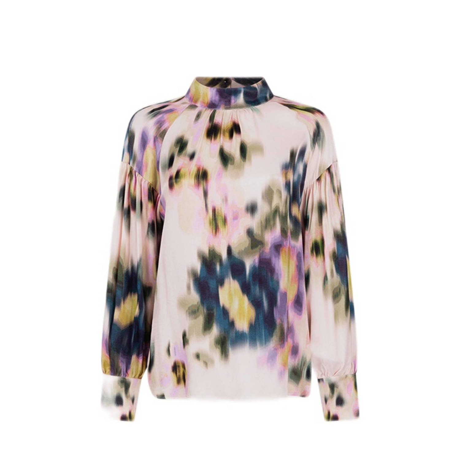 JANSEN Amsterdam blousetop ELLEN met all over print en plooien multi