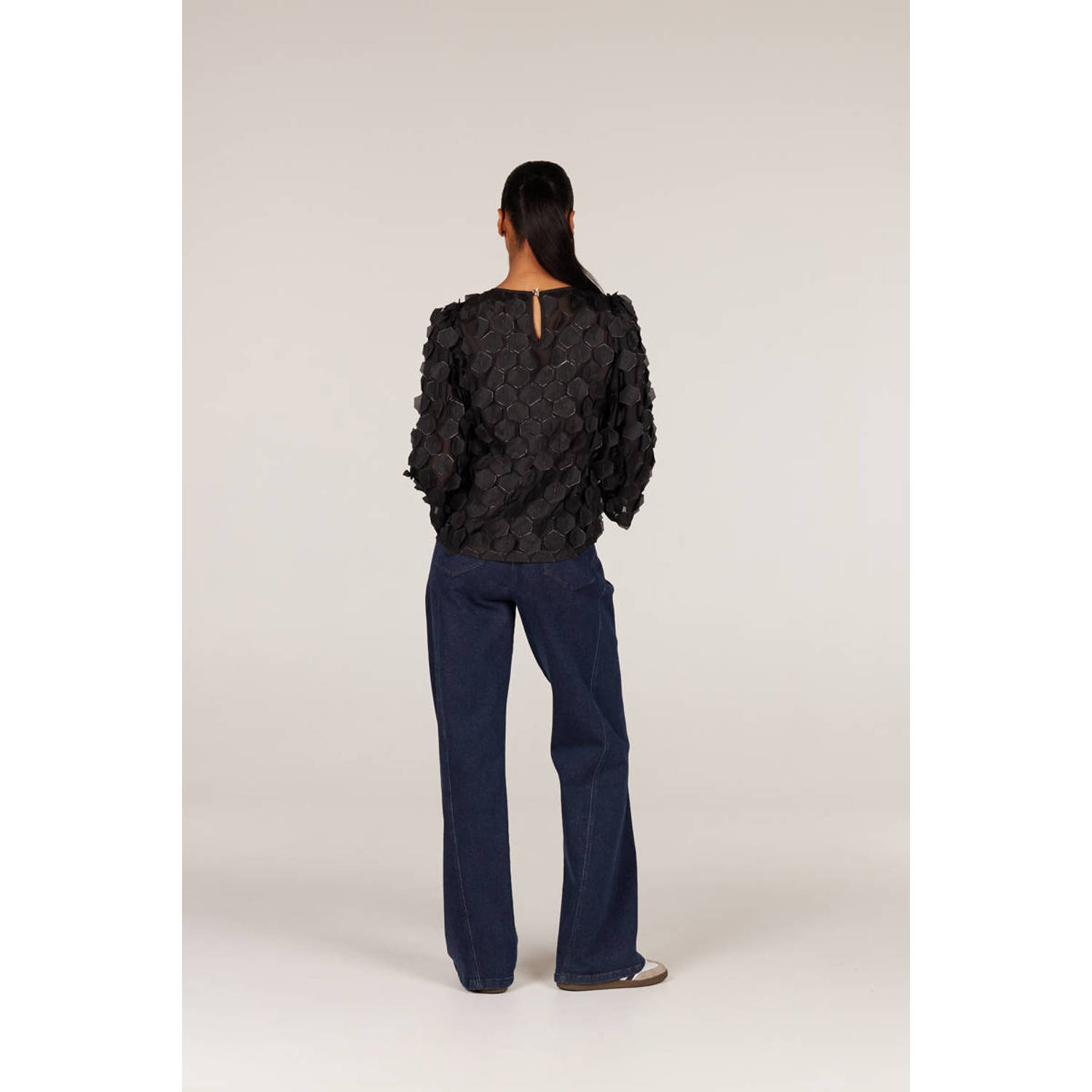 JANSEN Amsterdam blousetop PEPPER zwart