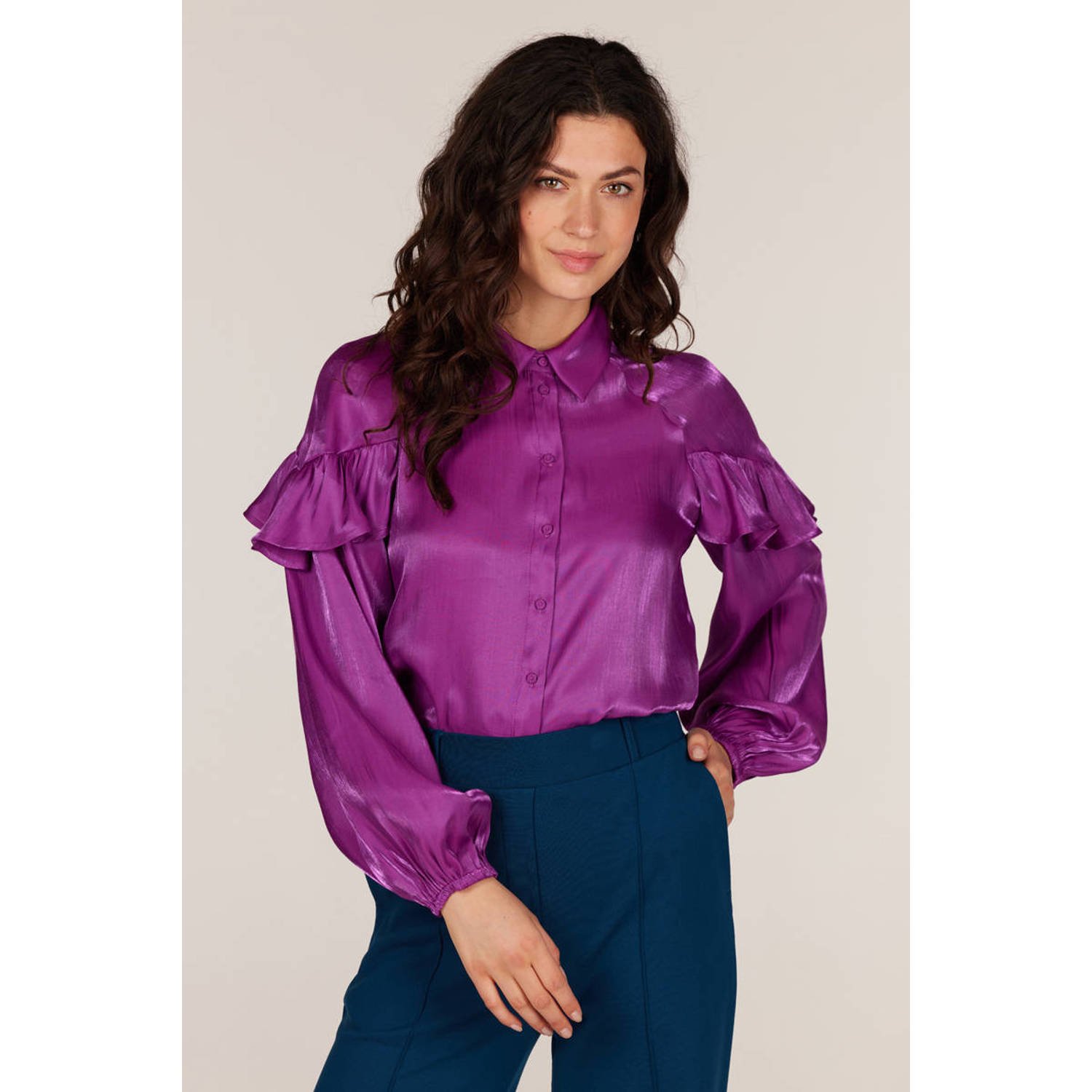 JANSEN AMSTERDAM Dames Blouses Sq783 Blouse Bliss Paars