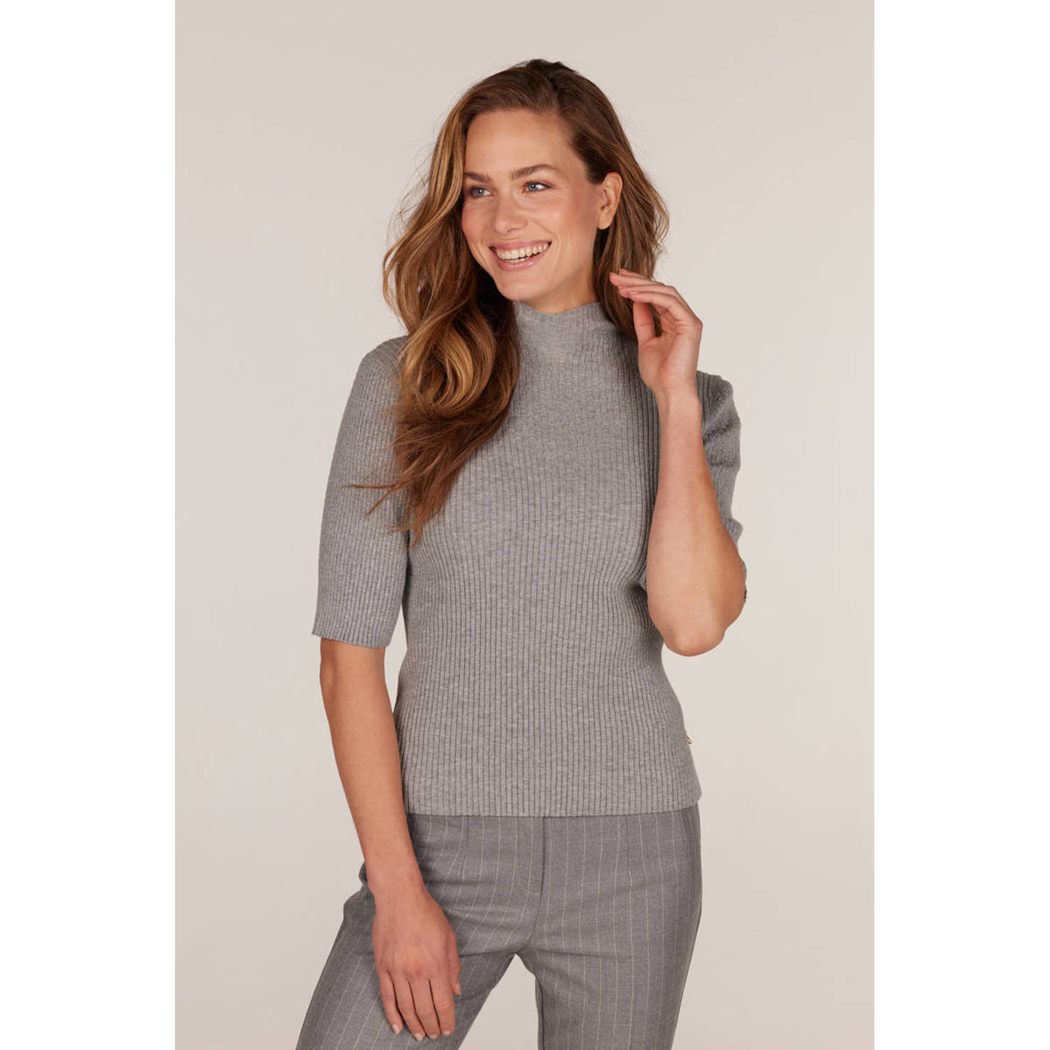 JANSEN AMSTERDAM Dames Tops & T-shirts Fn154 Top Bodil Antraciet