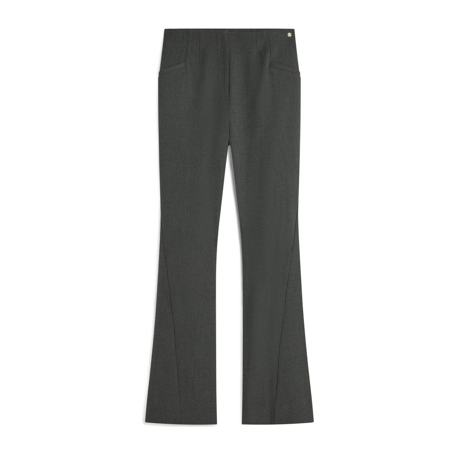 JOSH V gemêleerde high waist flared pantalon Xante grijs