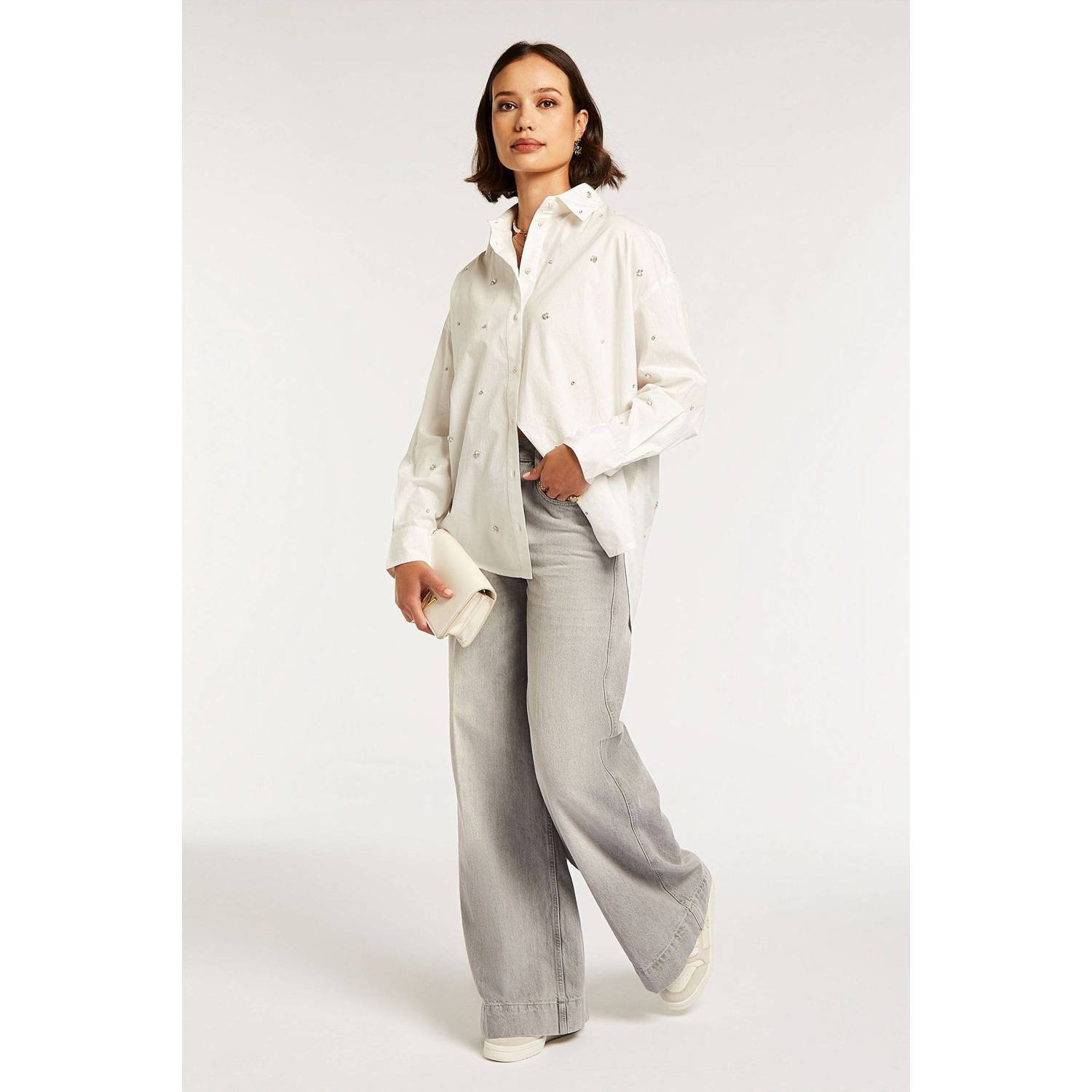 JOSH V LOVA STONES oversized blouse ecru