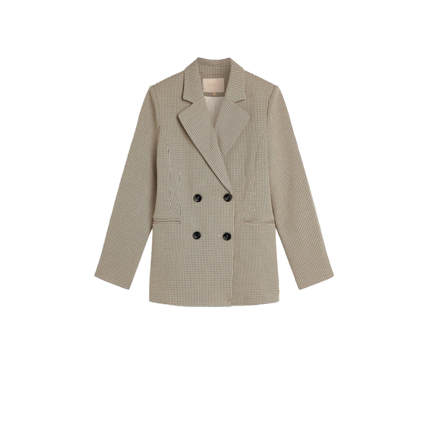 JOSH V geruite rechtvallende blazer Damia bruin