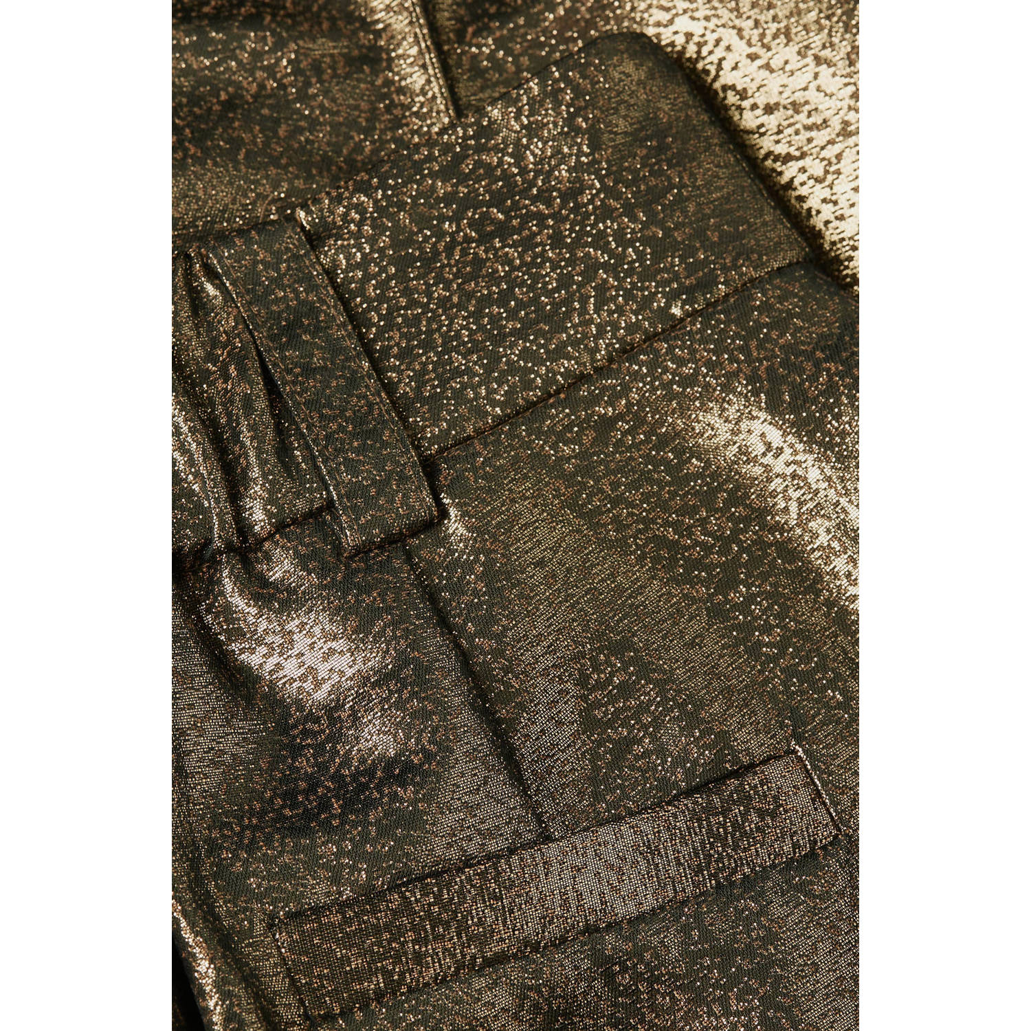 JOSH V high waist straight fit cargobroek Ali goudkleurig