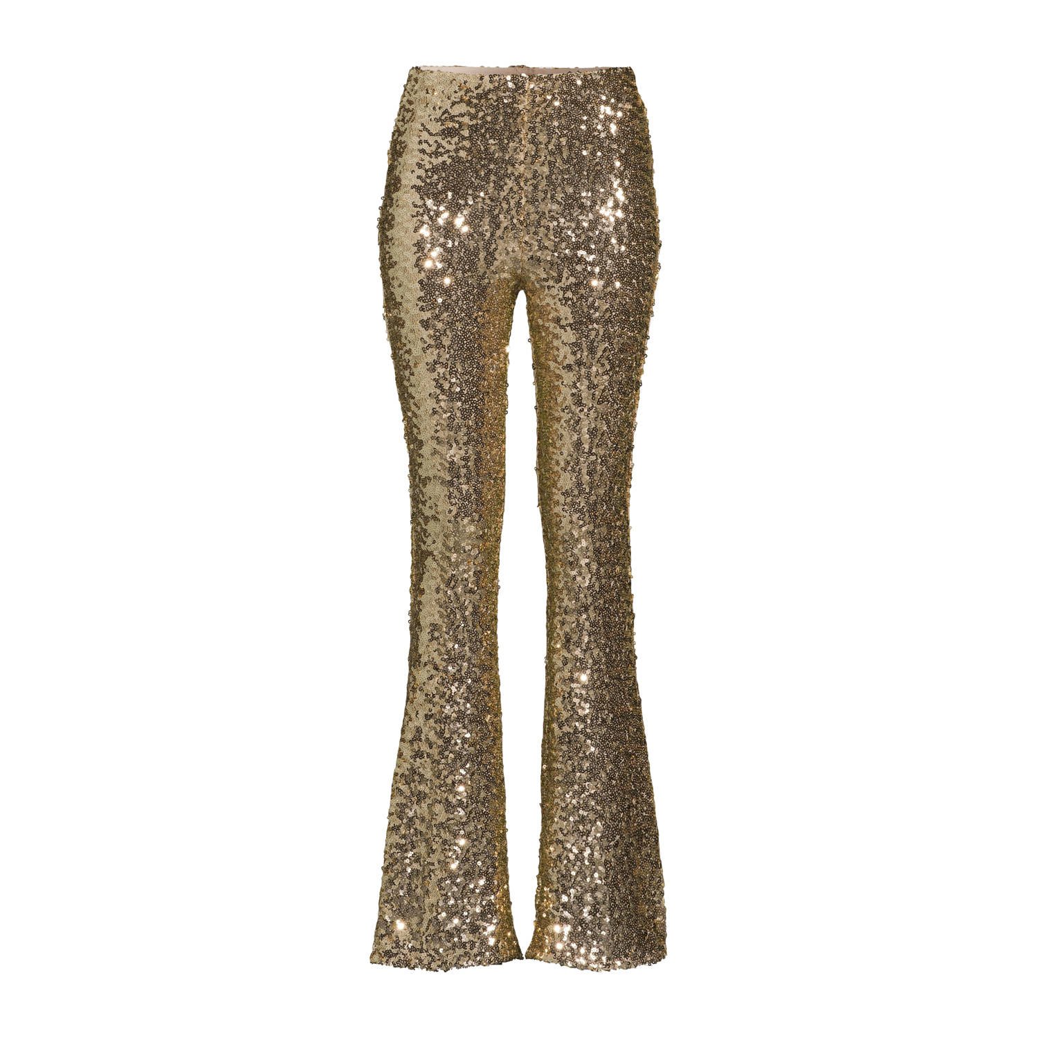 JOSH V FLORA flared broek goud
