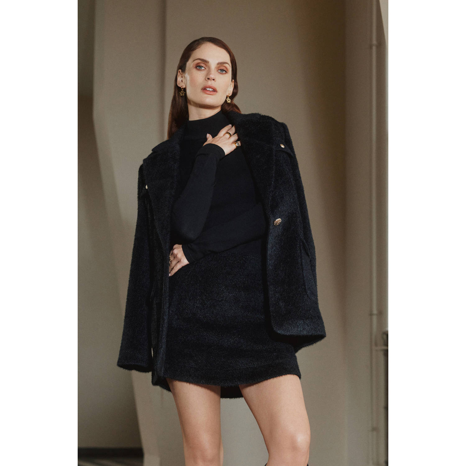 JOSH V rechtvallende blazer Nevada zwart