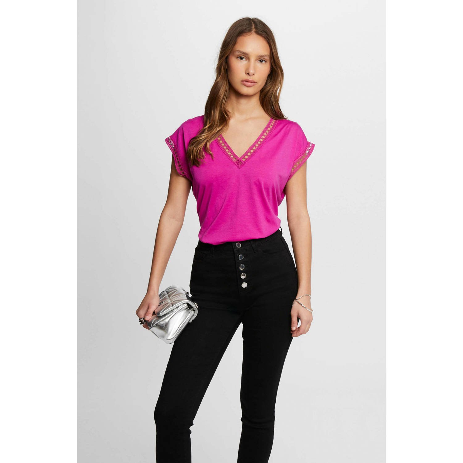 Morgan T-shirt rose fonce