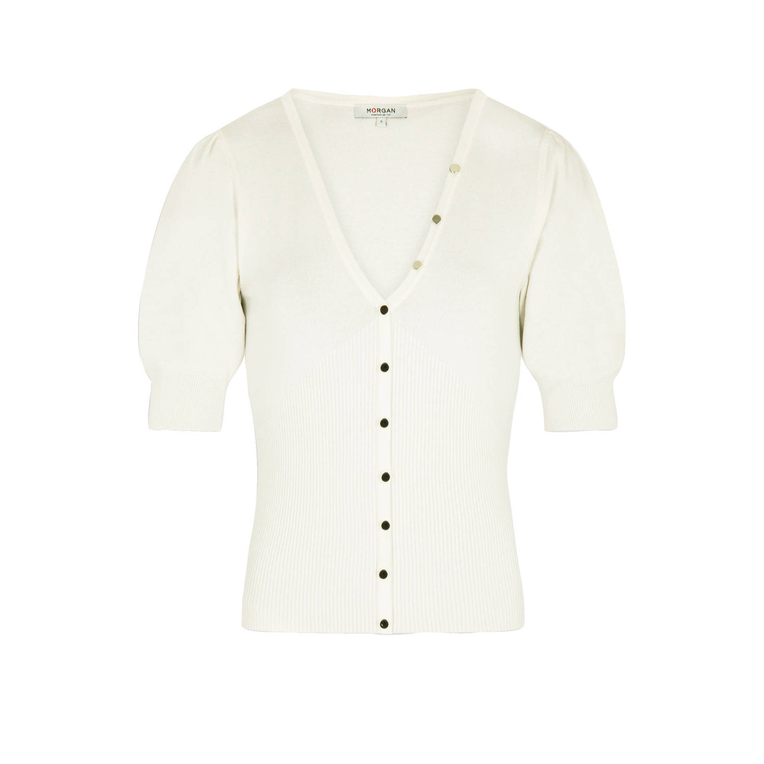 Morgan ribgebreide top roze rood