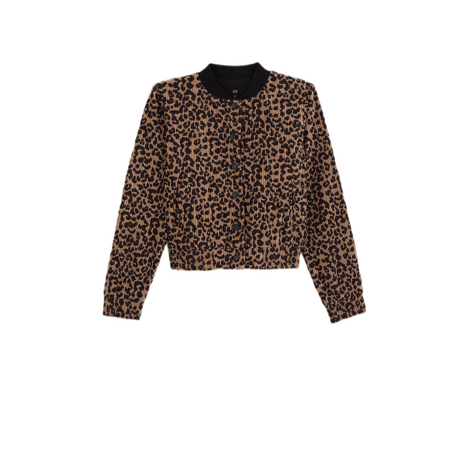 WE Fashion jasje met panterprint bruin zwart