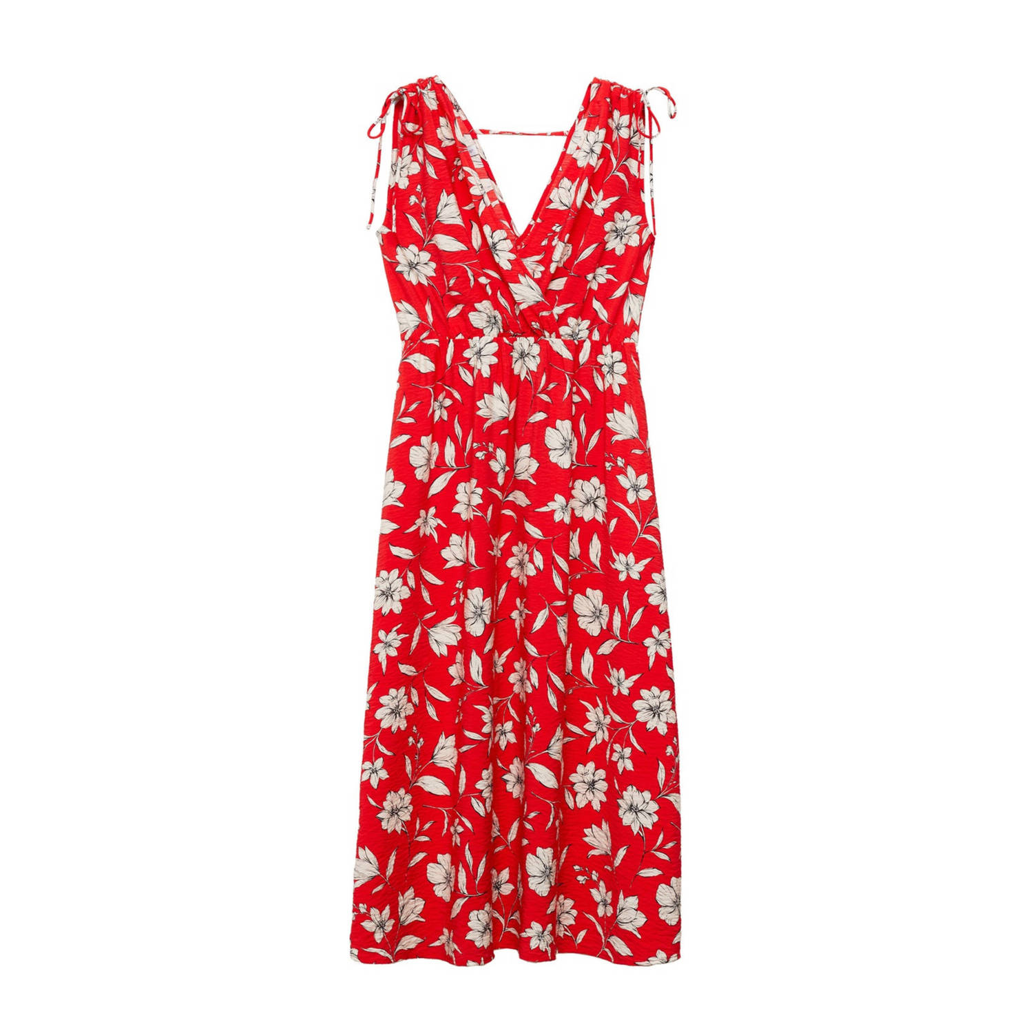 Mango gebloemde jurk rood wit