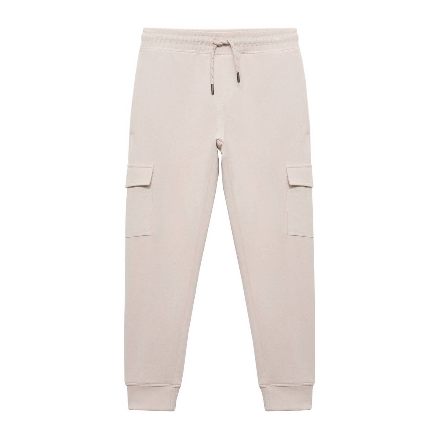 Mango Kids joggingbroek lichtzand Zwart Jongens Sweat Effen 116