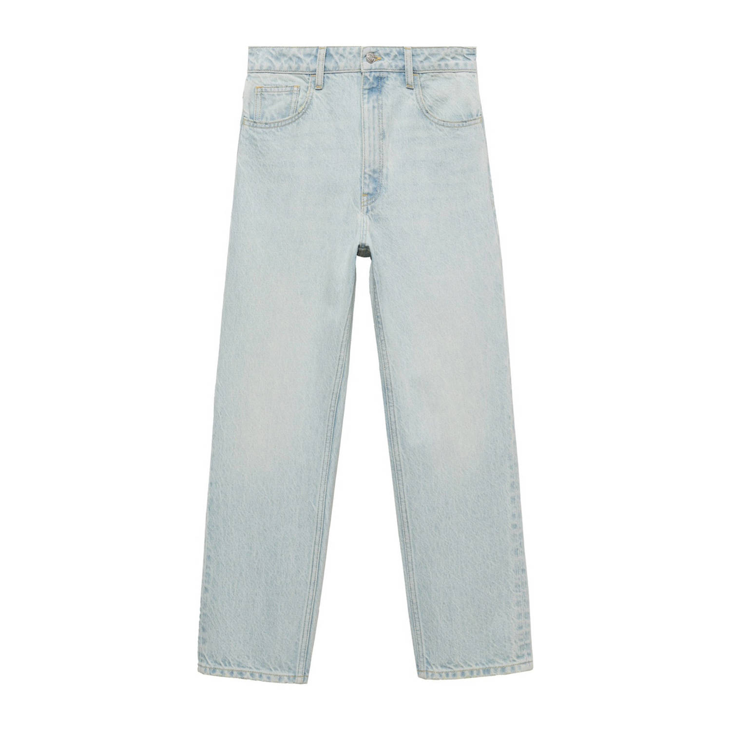 Mango cropped straight jeans light blue denim