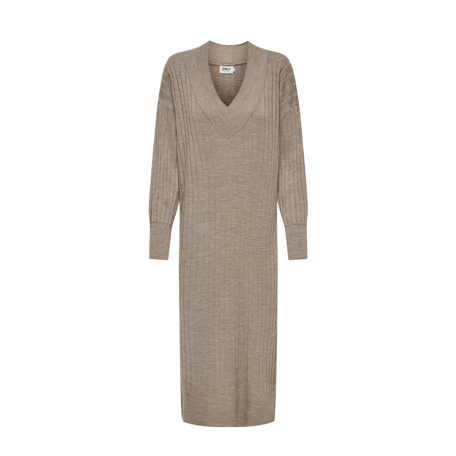 Only Gebreide jurk met V-hals model 'NEW TESSA'