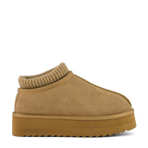  suède enkelboots beige