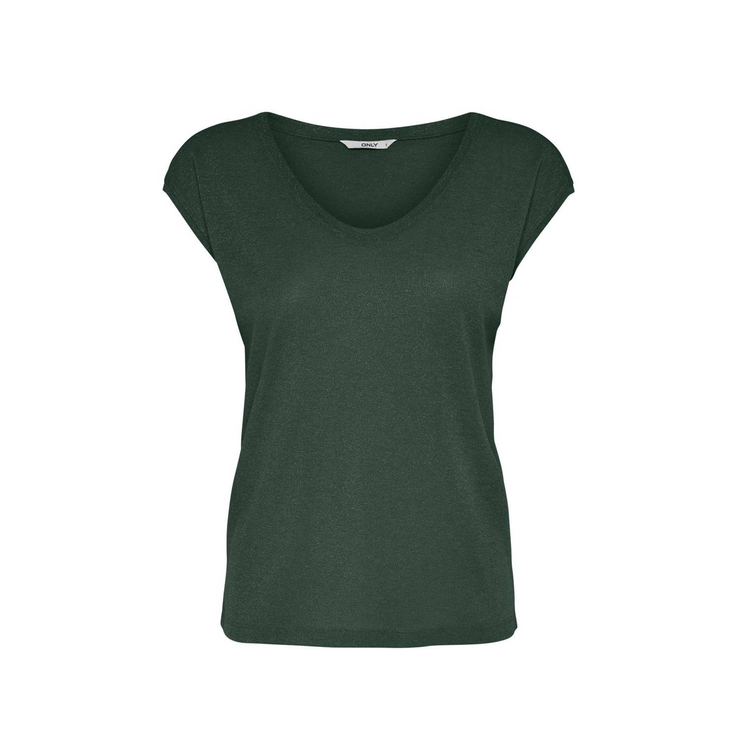 Only Silvery V-neck Loose Shirt Dames