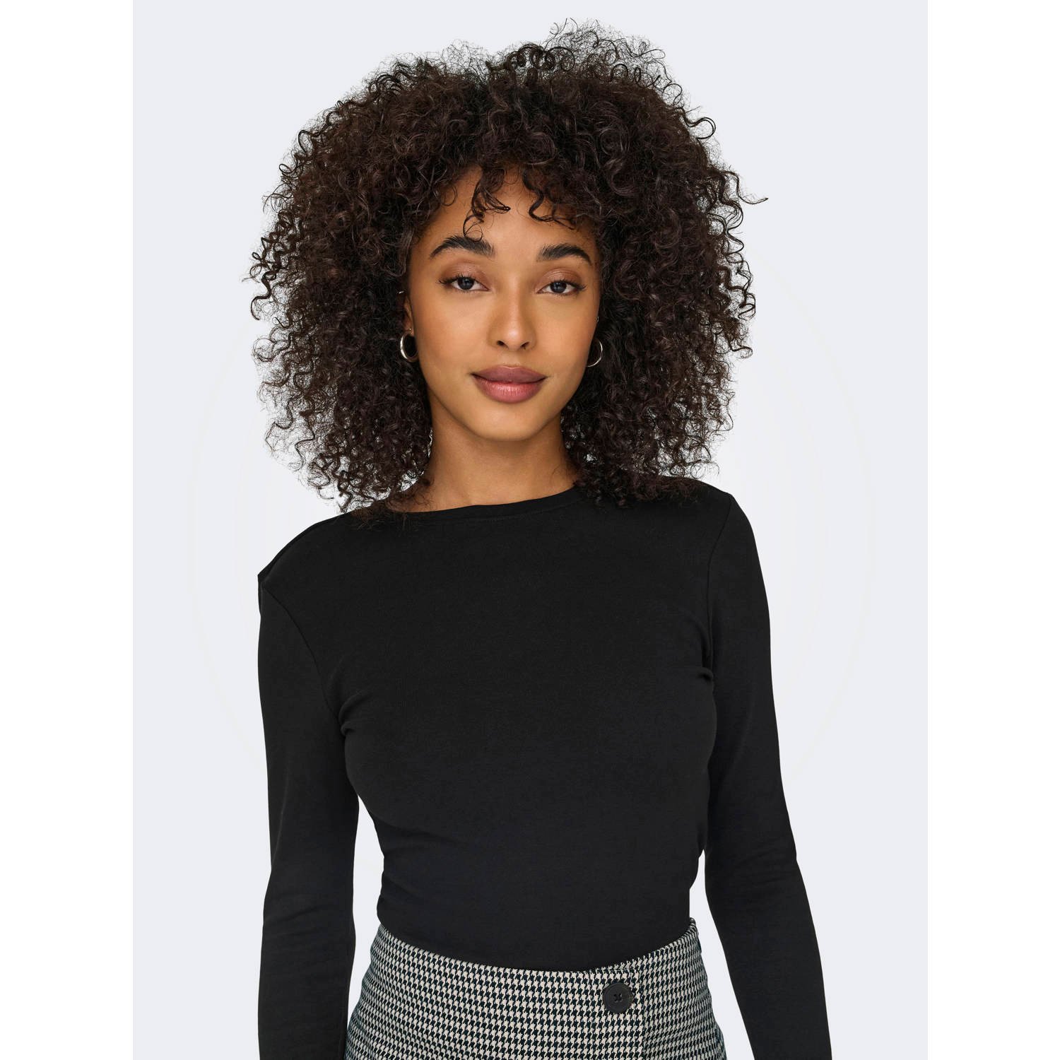 Only Slim fit shirt met lange mouwen van katoenmix model 'RILEY'