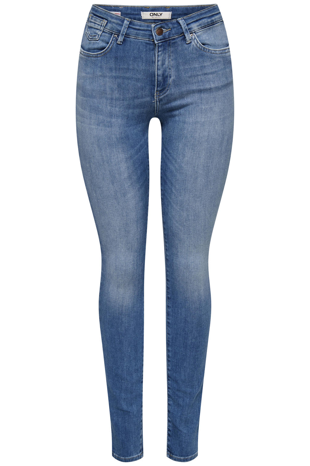 ONLY mid waist skinny jeans ONLBLUSH medium blue denim | wehkamp