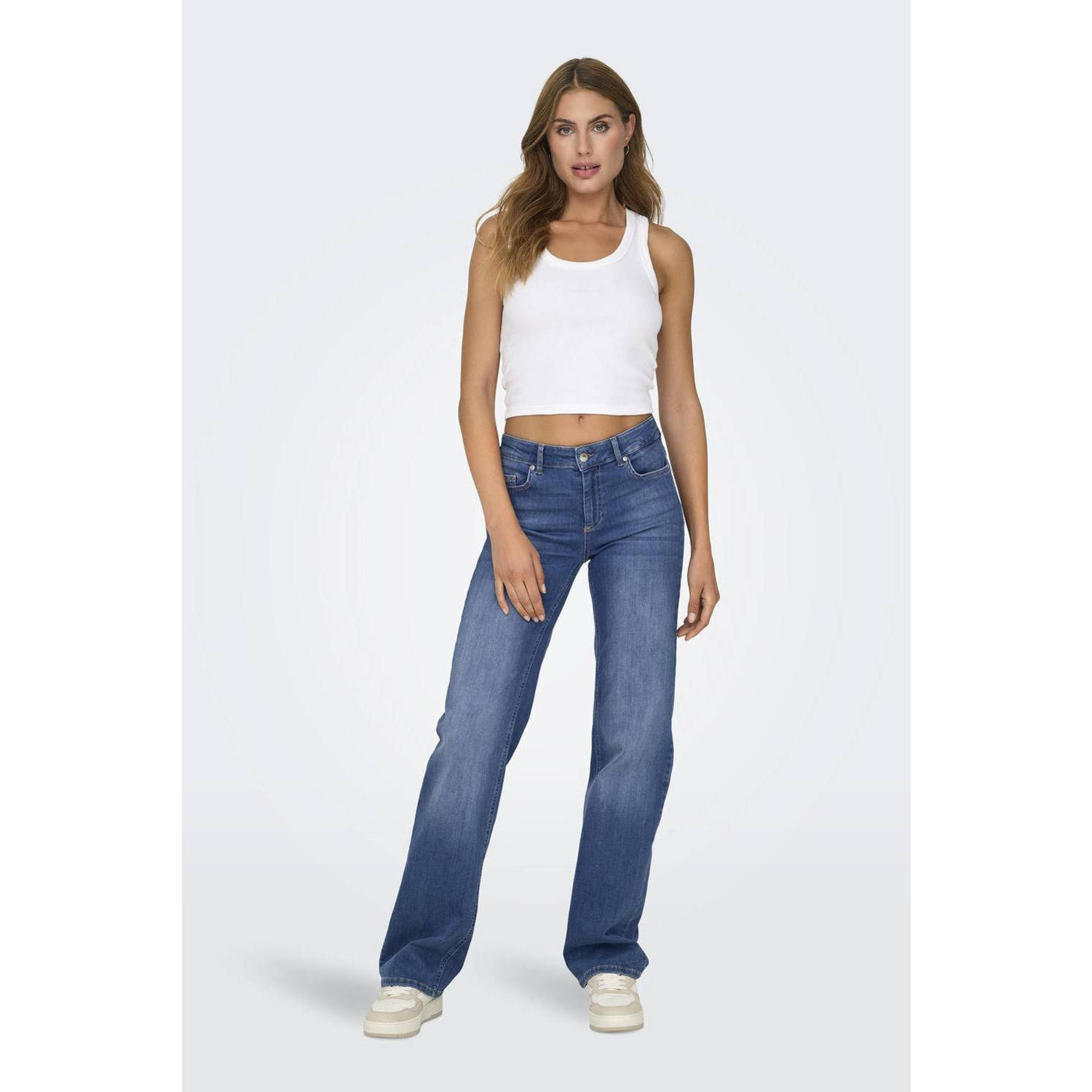 ONLY straight leg jeans ONLBLUSH medium blue denim