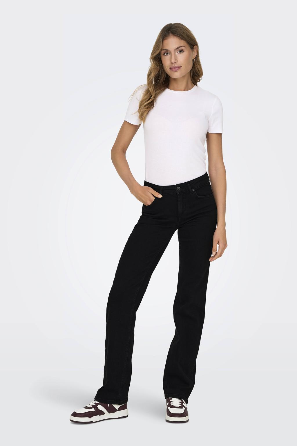 ONLY straight leg jeans ONLBLUSH black denim