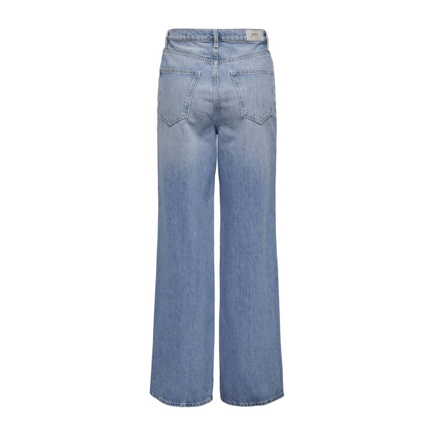 ONLY high waist wide leg jeans ONLHOPE medium blue denim