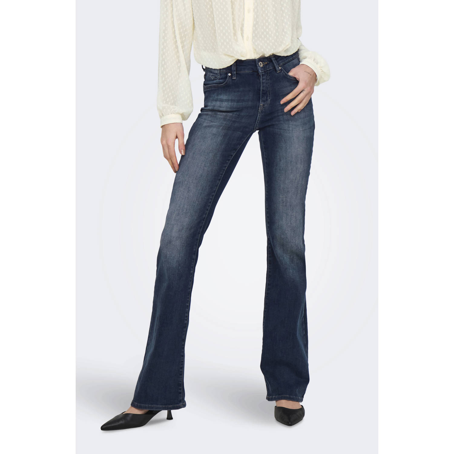 ONLY flared jeans ONLBLUSH dark blue denim