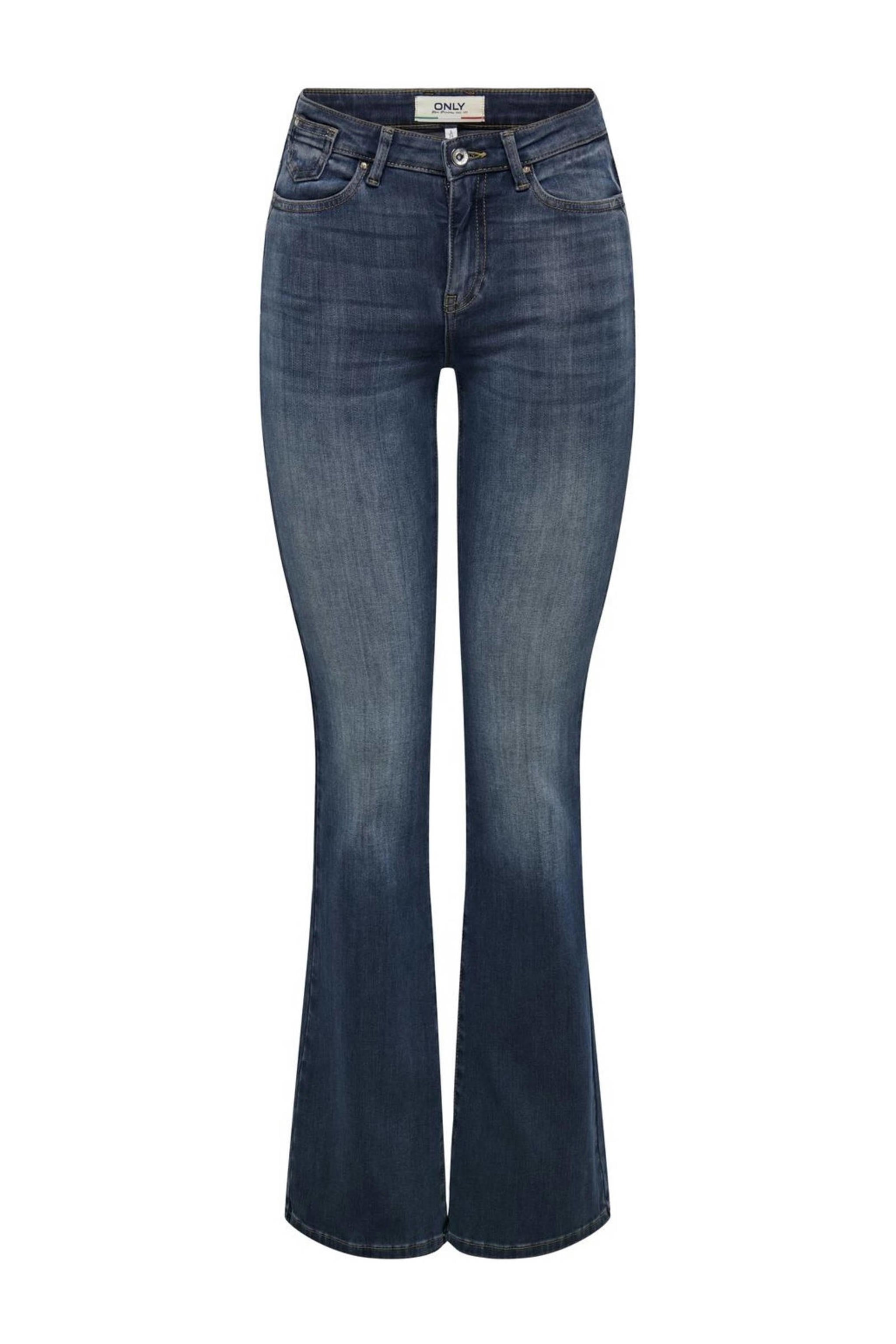 ONLY Flared Jeans ONLBLUSH Dark Blue Denim Wehkamp only-flared-jeans-onlblush-dark-blue-denim-wehkamp
