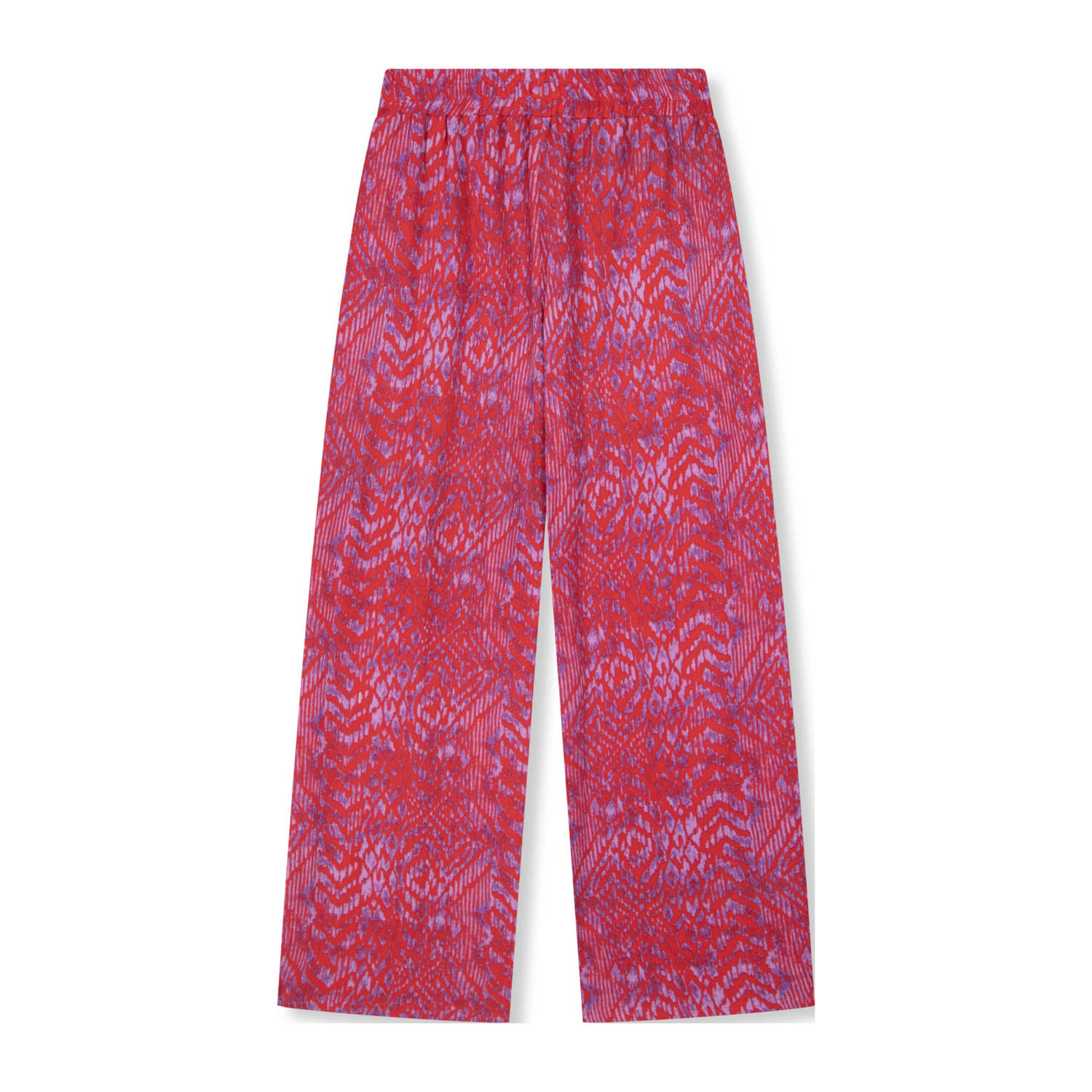 Refined Department x Vedder & Vedder high waist wide leg pantalon Nova met all over print roze lila