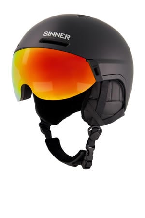 Senior skihelm met visorMontblanc mat zwart