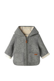 thumbnail: Grijze jongens NAME IT BABY baby jas van polyester met effen, lange mouwen en capuchon