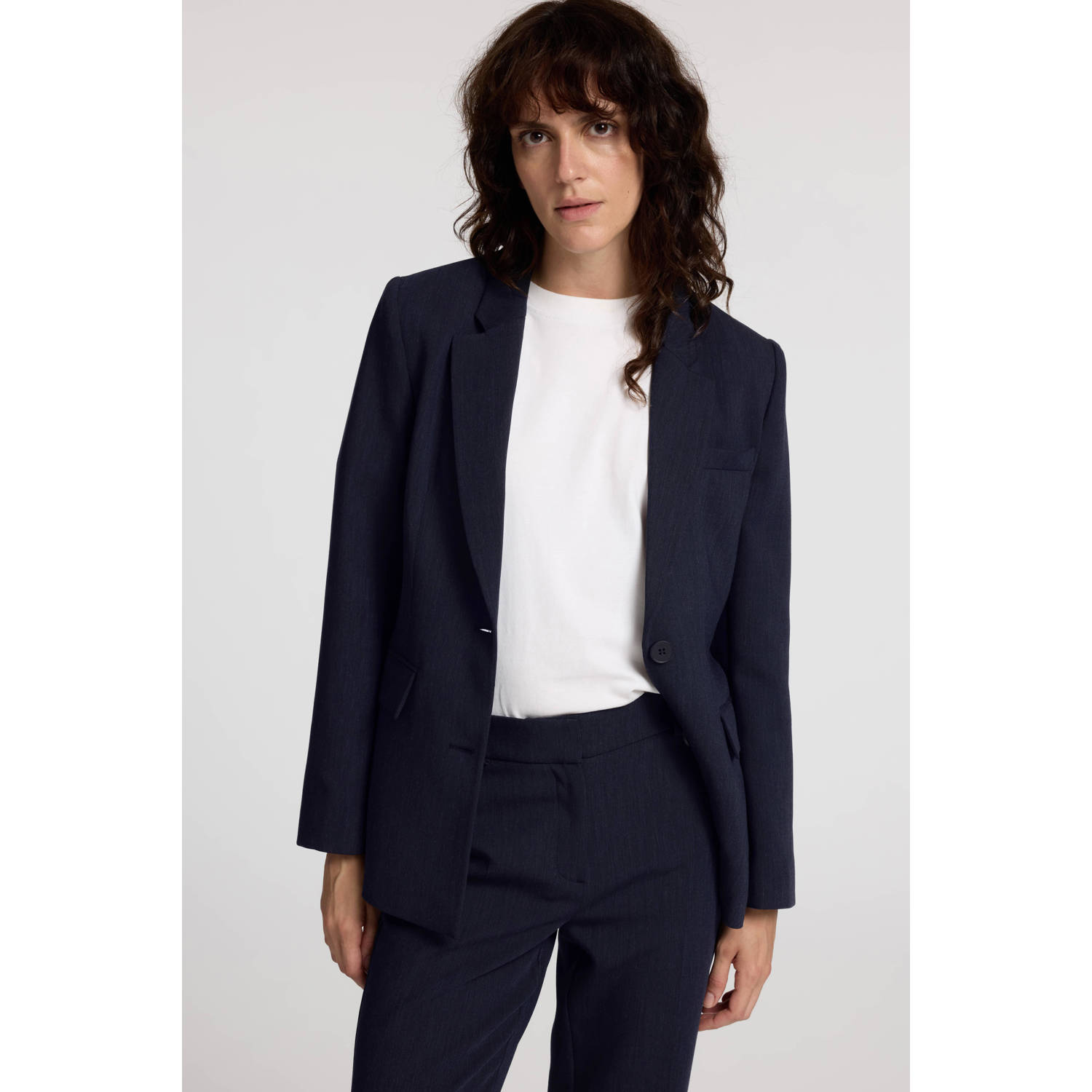 SELECTED FEMME rechtvallende blazer donkerblauw