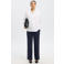 Selected wide leg broek donkerblauw