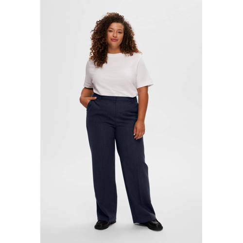 SELECTED FEMME wide leg broek donkerblauw afbeelding