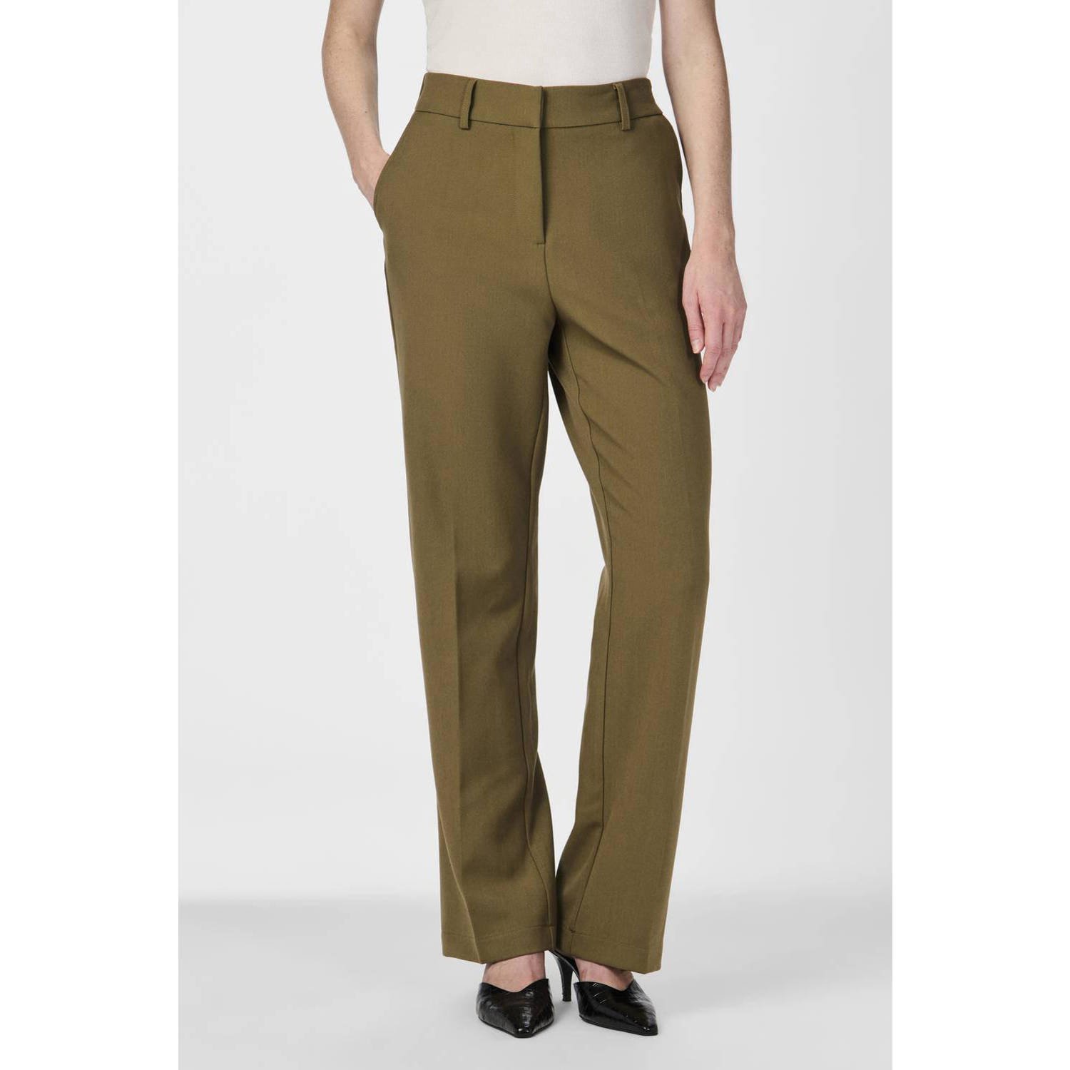 Y.A.S Groene Elegante Hoge Taille Broek Green Dames