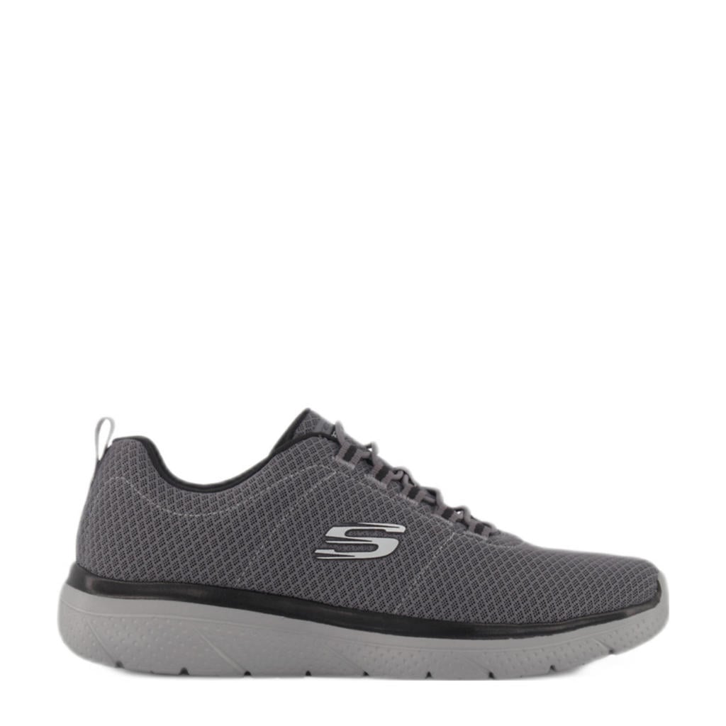 Grijze heren Skechers sneakers van textiel met veters
