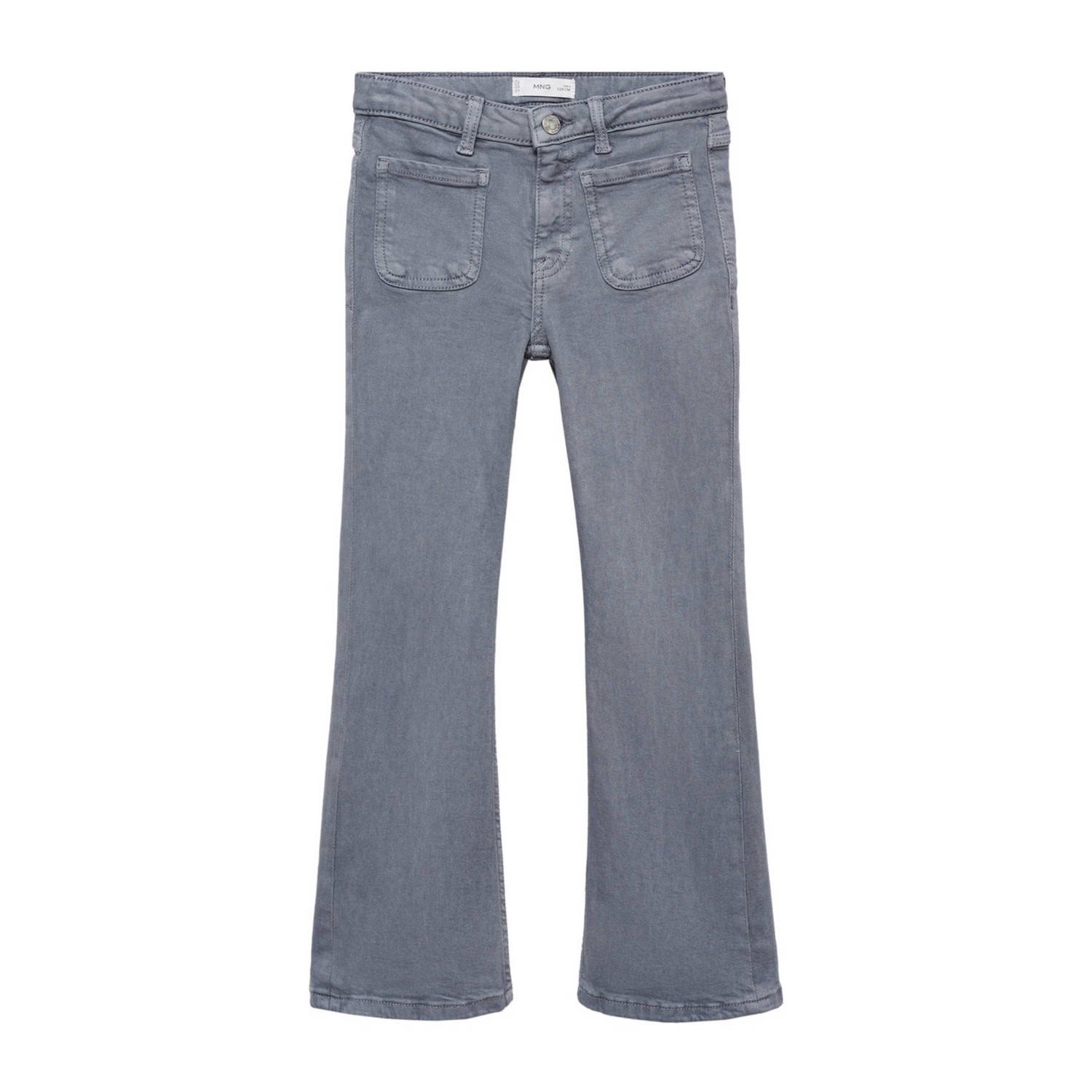 Mango Kids flared jeans middenblauw Meisjes Katoen Effen 116