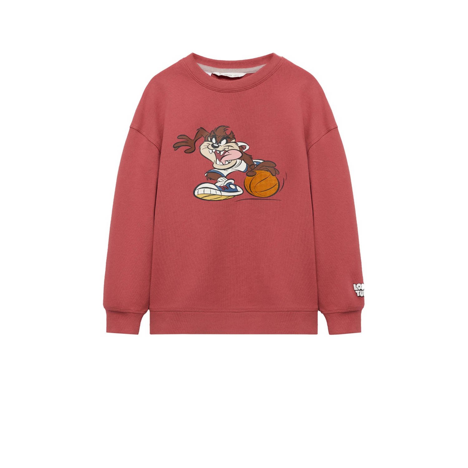 Mango Kids Tweety; Looney Tunes sweater met printopdruk lichtrood Printopdruk 140