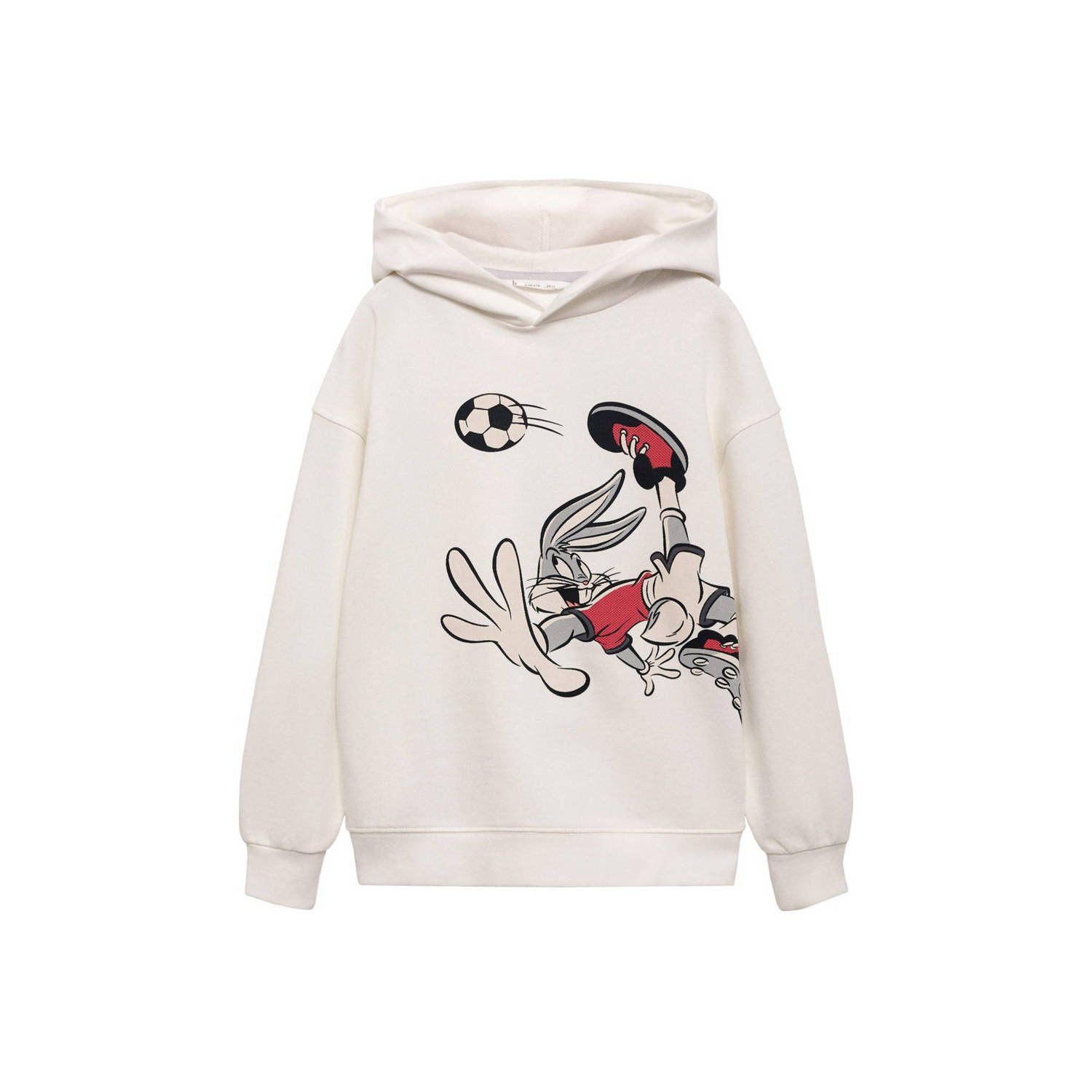 Mango Kids Tweety; Looney Tunes hoodie met printopdruk offwhite Sweater Wit 128