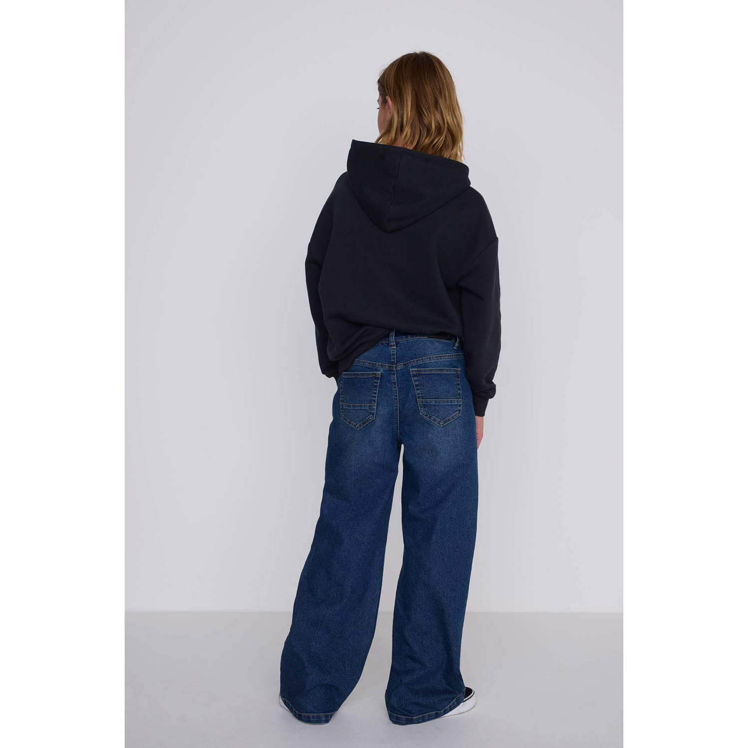 Coolcat Wide Leg Jeans Dominic Donker Blauw