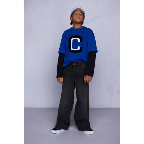 Coolcat Wide Leg Jeans Dominic Zwart afbeelding